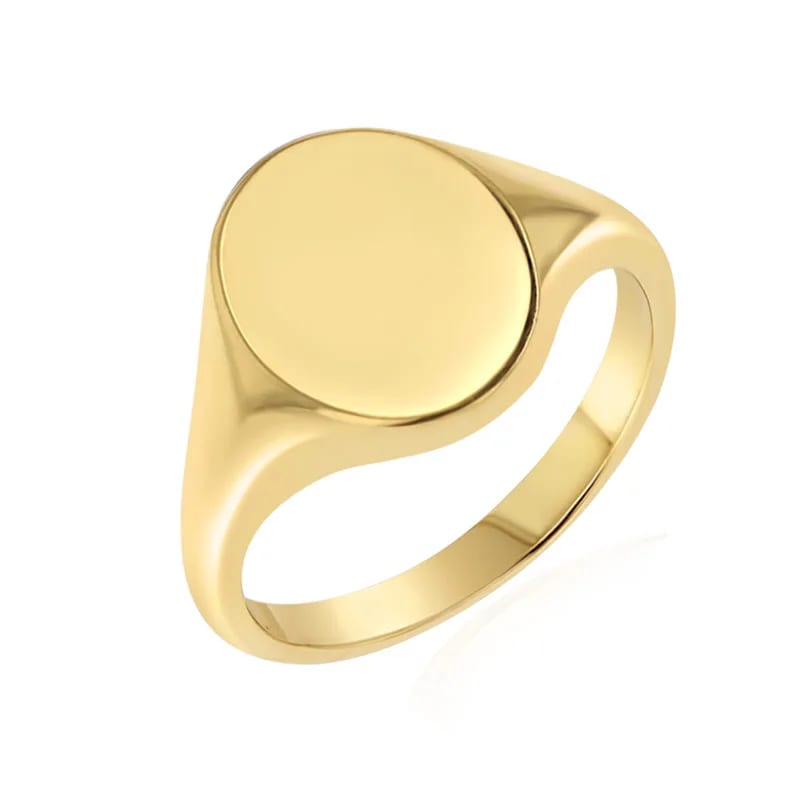 Wholesale Personalized Rings Blank Signet Rings Custom Engraved Logo Oval Signet Ring For Women Men Ring