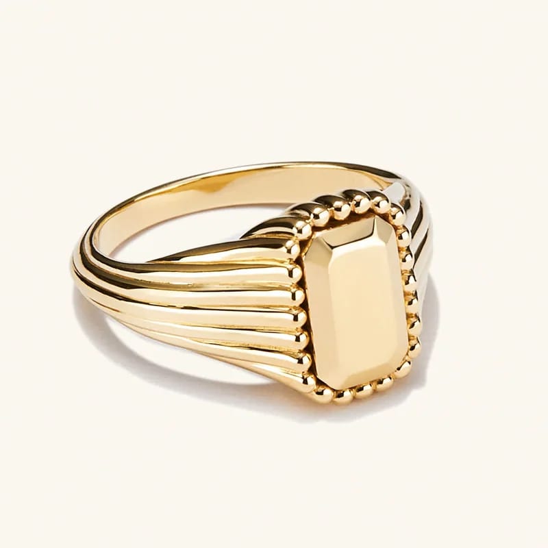 Custom New Creative Design Ring Is A Symbol Of Strength Autonomy And Self-expresiongeometry Pinky Signet Ring Ring