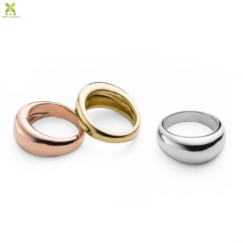Minimalist Gold Dome Ring 925 Sterling Silver Crescent Dome Rings Designs For Ladies Ring