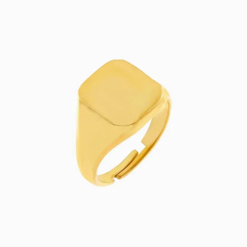 Custom Engravable Logo Square Signet Ring Designs 18k Gold Plated Women’s Square Rings Ring