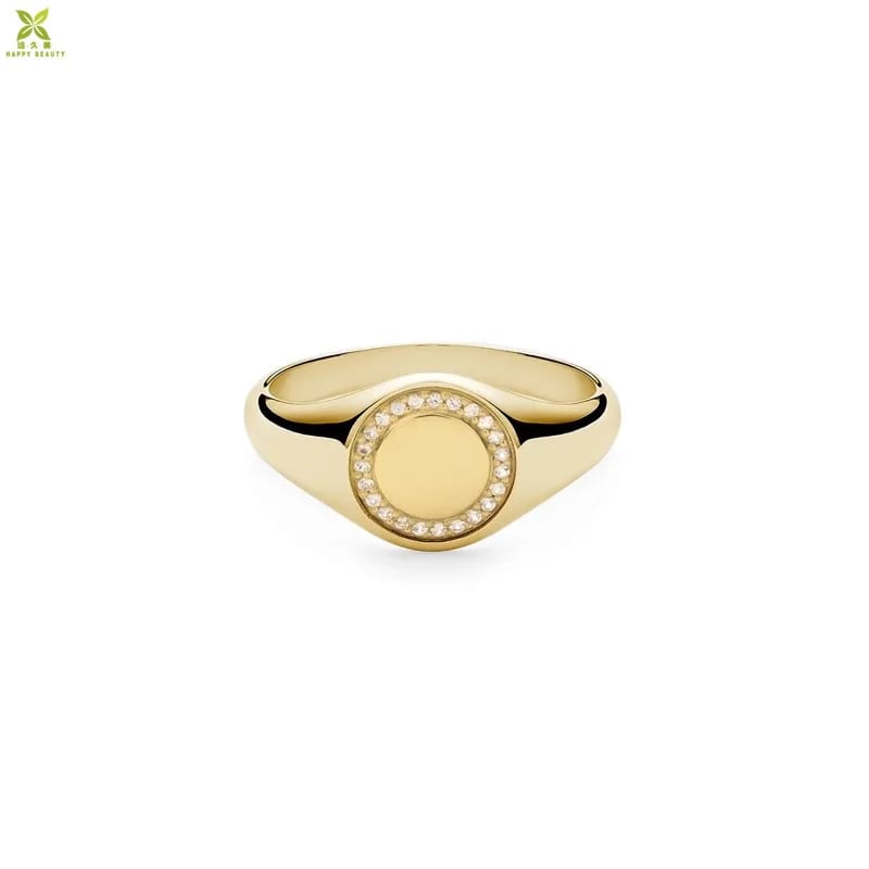 Minimalist Diamond Signet Ring Jewellery 14k Gold Custom Signet Ring Ring