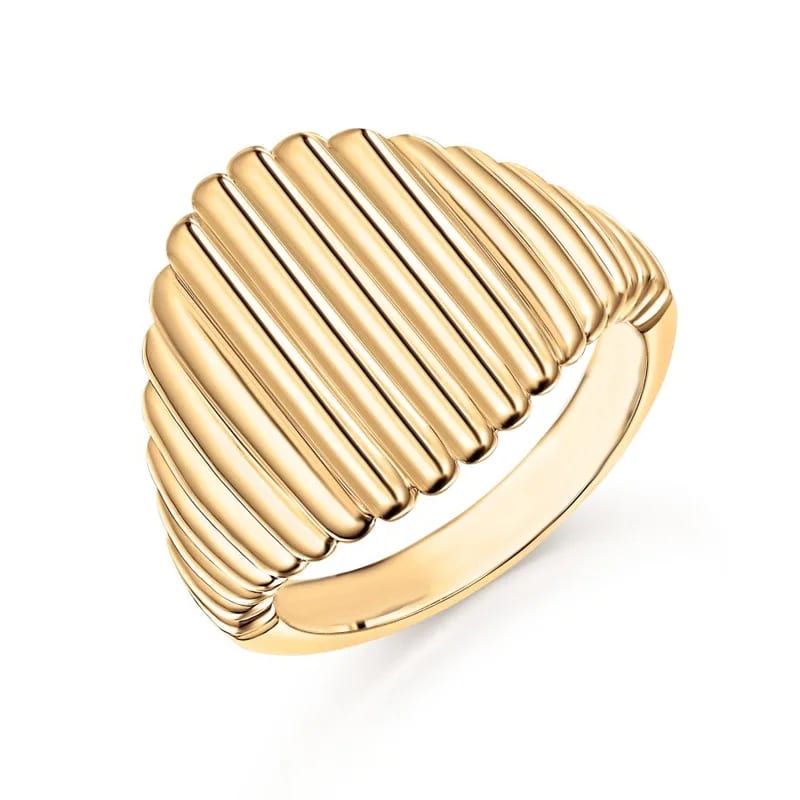 Fashion Design 18k Gold Plated Duomo Bold Ring Jewelry Minimalist Signet Rings For Women Ring