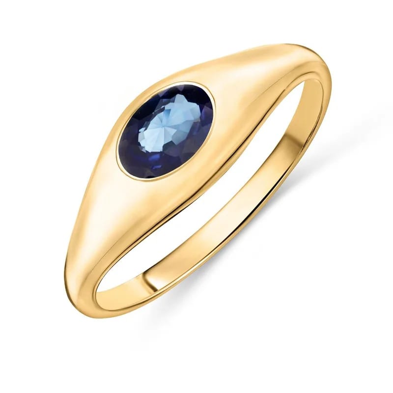 Women 925 Sterling Silver 18k Gold Plated Daily Wear Minimalist Oval Zirconia Dome Band Solitaire Ring Ring