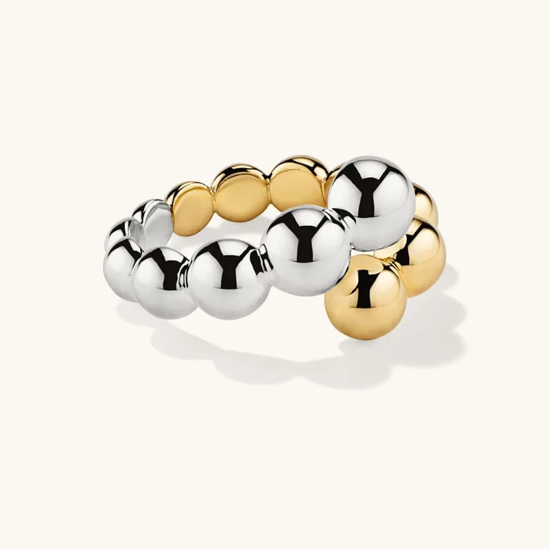 Fashion Minimalist 925 Sterling Silver Sphere Mixed Bypass Adjustable Rings For Women Ring