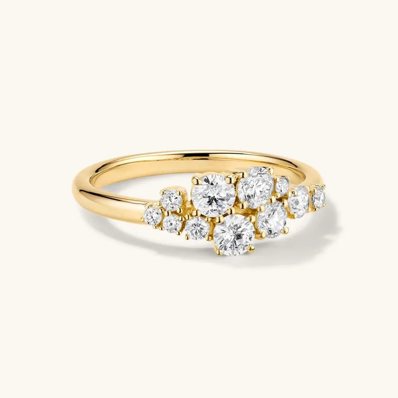 SXS Jewelry 925 Sterling Silver 18k Gold Plated Cubic Zirconia Luxury Cluster Wedding Engagement Ring For Women Ring