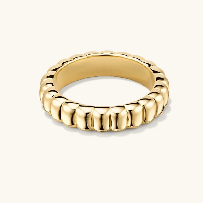 Newest Design 925 Silver 18k Gold Plated Chunky Statement Band Ring For Girls Ring