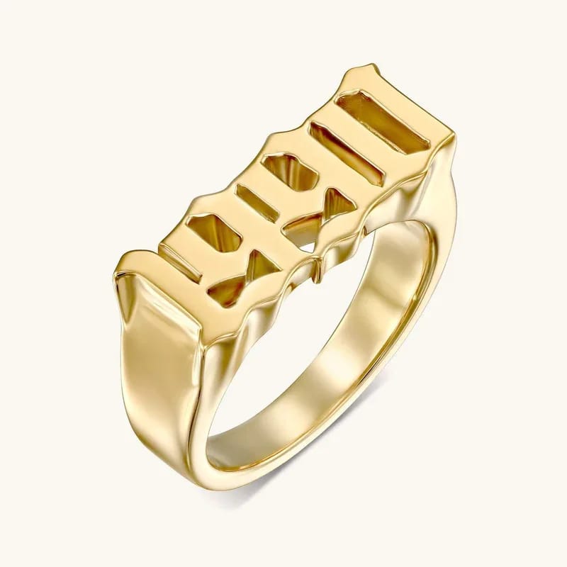 925 Sterling Silver Jewelry Women Years Ring 18k Gold Plated Gothic Number Ring Custom Birth Year Rings Ring