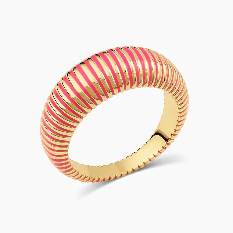 Newest Design Women Fashion Jewelry 925 Sterling Silver 18k Gold Plated Colorful Oil Drop Enamel Rings Ring