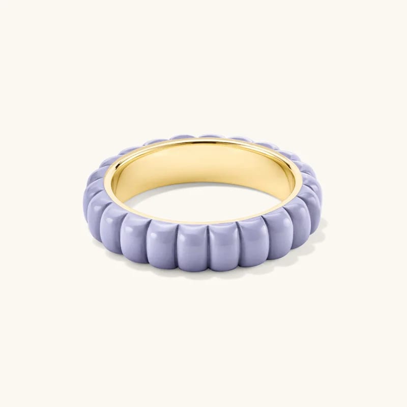 Fashionable New Unique Design 18k Gold Plated Charlotte Slim Enamel Rings Jewelry Women Ring