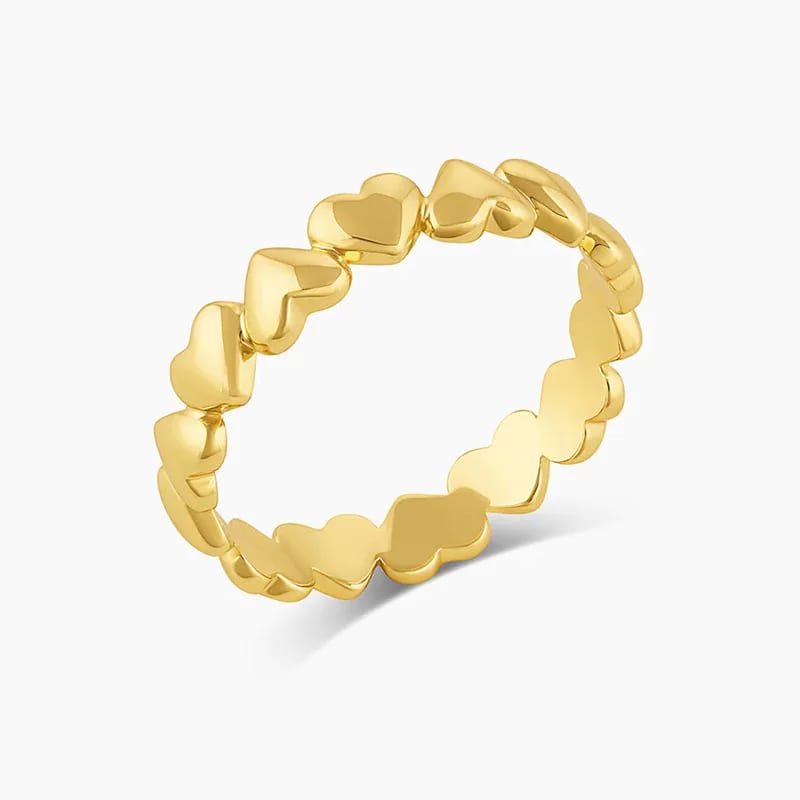 New 18k Gold Plated 925 Sterling Silver Heart Shape Band Ring Minimalist Fashion Women’s Jewelry Rings Ring