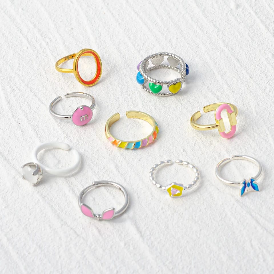 Creative Cute Geometric Enamel Ring Gold Plated Women’s Brass Ring Ring