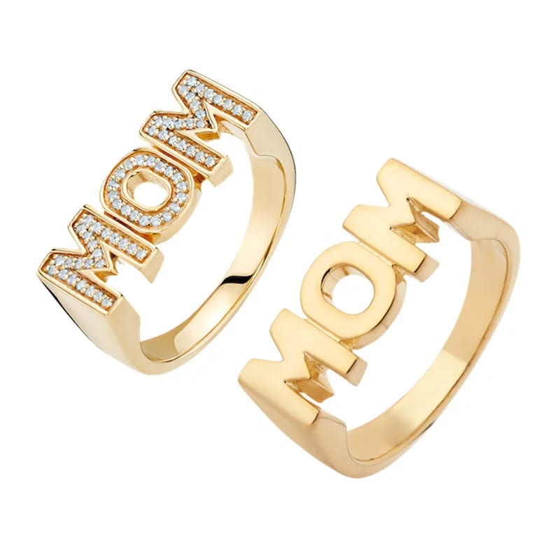 Custom Personalized Mother’s Day Ring Letter Ring For Mom Gift Jewelry Ring