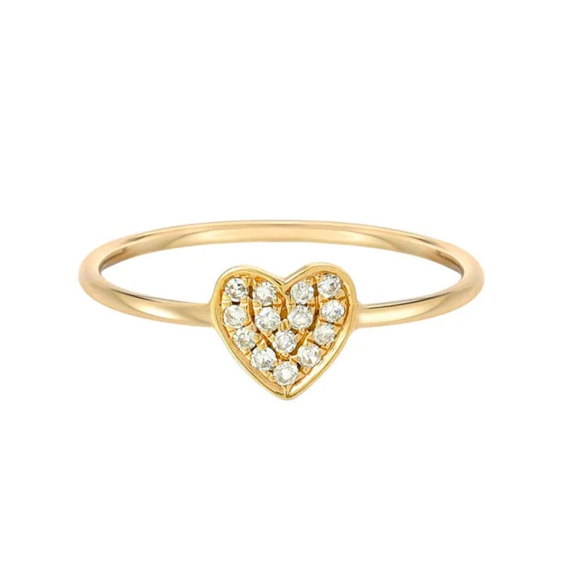 New Design 18k Gold Plated 925 Sterling Silver Zirconia Heart Ring Ring