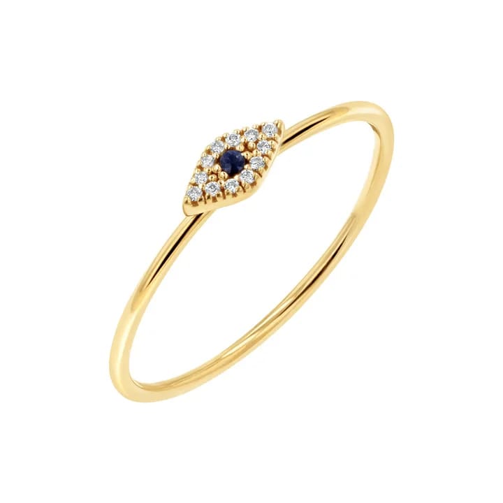 925 Sterling Silver Jewelry Women 18k Diamond And Sapphire Petit Evils Eye Ring Ring