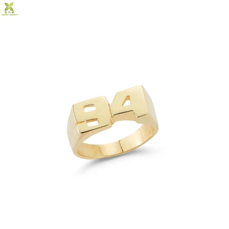 Personalized 14k Gold Alphabet Letter Initial Finger Ring Design Ring