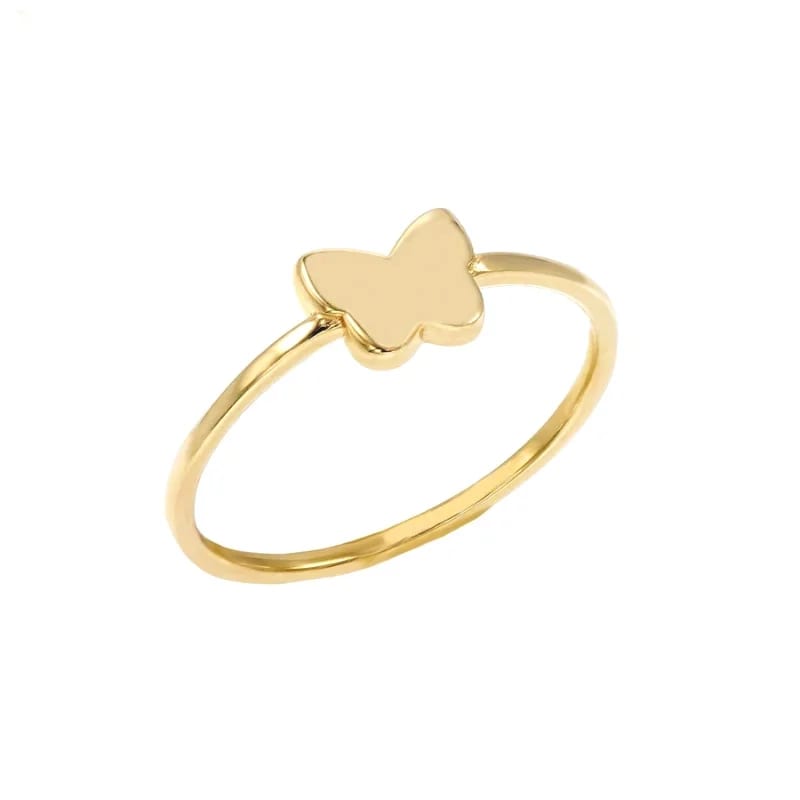 New Design Rings Jewelry 14k Gold Plated Tiny Butterfly Finger Ring For Ladies Ring