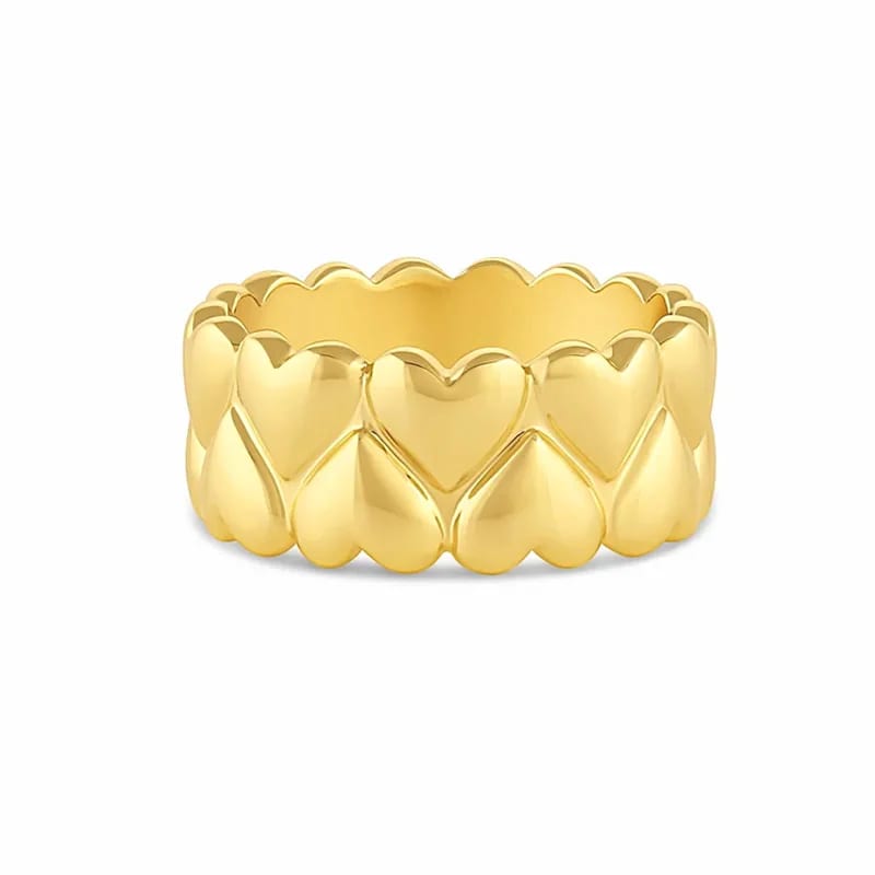 New Arrival 925 Sterling Silver 18k Gold Plated Heart Statement Rings Jewelry For Women Ring