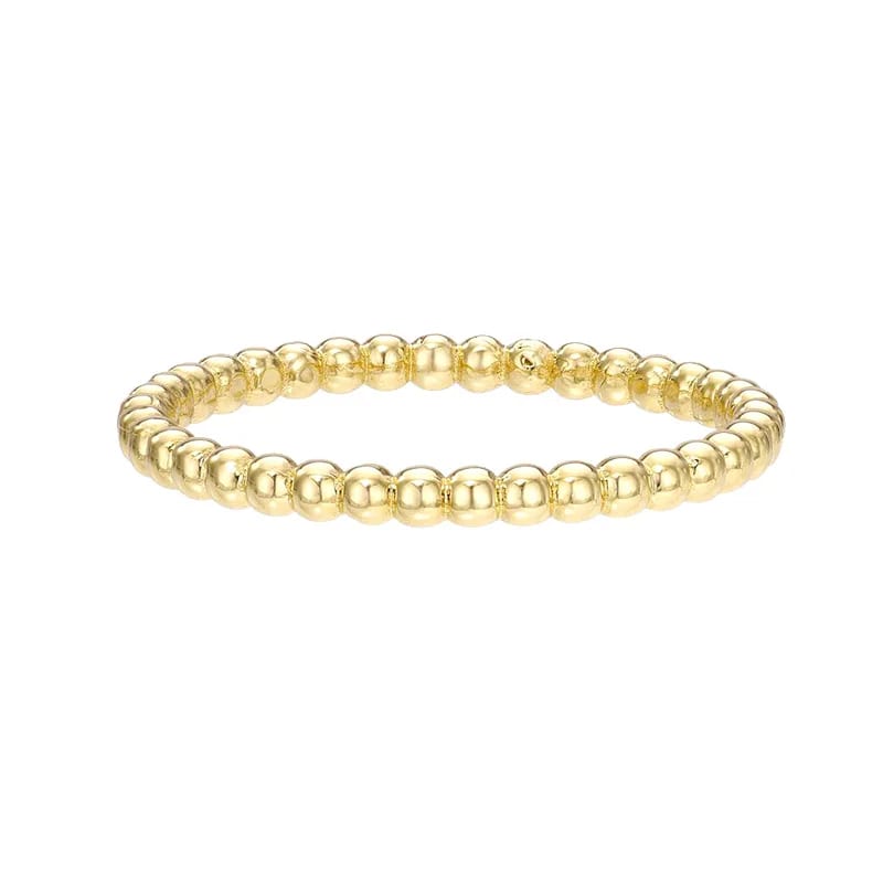 Fashion 18k Gold Plated Dainty Bead Band Rings Stackable Bead Finger Rings Jewelry For Women Ring