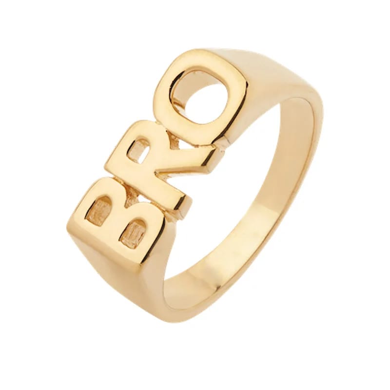 Fashion Personalized Jewelry Ring 18k Gold Plated Sterling Silver Bro Ring Unisex Rings For Best Friend Gift Ring