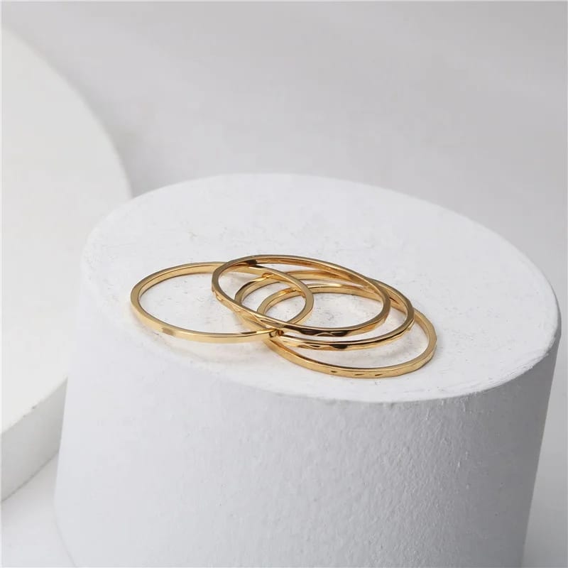 SXS JEWELRY Stainless Steel Fashion Gold Rings Jewelry Hammered Ring Supplier Ring