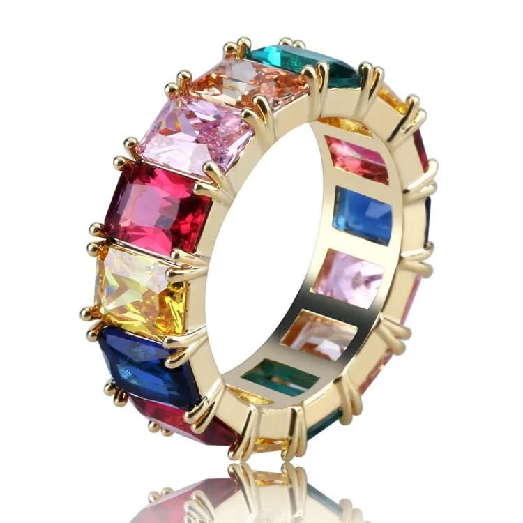 Rainbow Stone Ring Jewelry Wedding Band Rings Ring