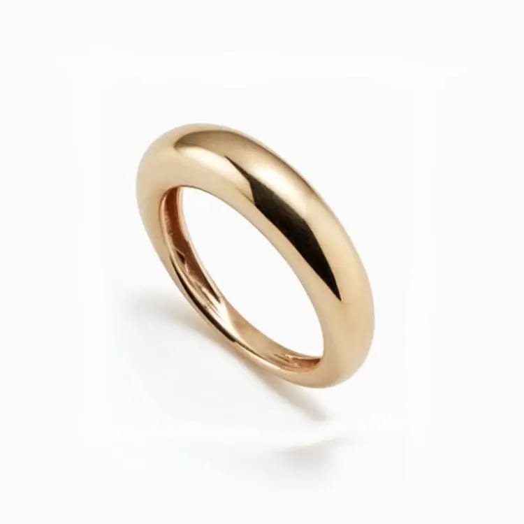 Best Selling Trendy Fashion Customize Stainless Steel Gold Dome Ring Wholesale Ring