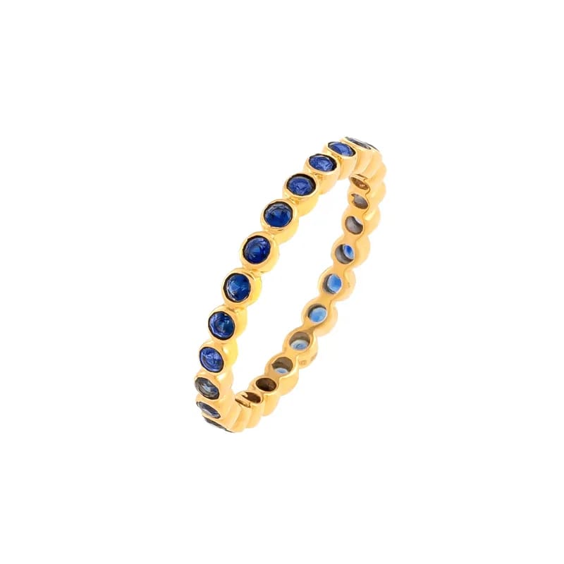 Factory Wholesale Custom 14k Gold Diamond Colored Bezel Band Ring Ring