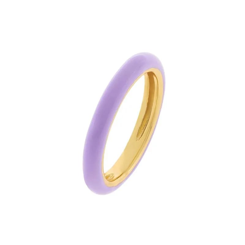 Fashion Multi-color Stackable Women Brass Thin Enamel Rings Handmade Pastel Neon Enamel Rings Jewelry Ring