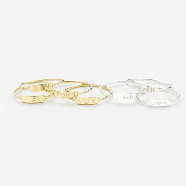 Simple Designed Band Custom Name Ring 925 Sterling Silver Jewelry Ring Ring