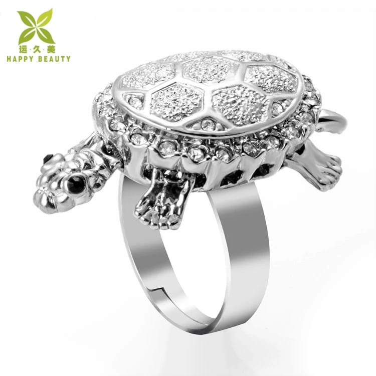 Oem Jewelry Manufacturer Hot Selling Brass Antique Silver Plated Turtle Tortoise Animal Ring Ring