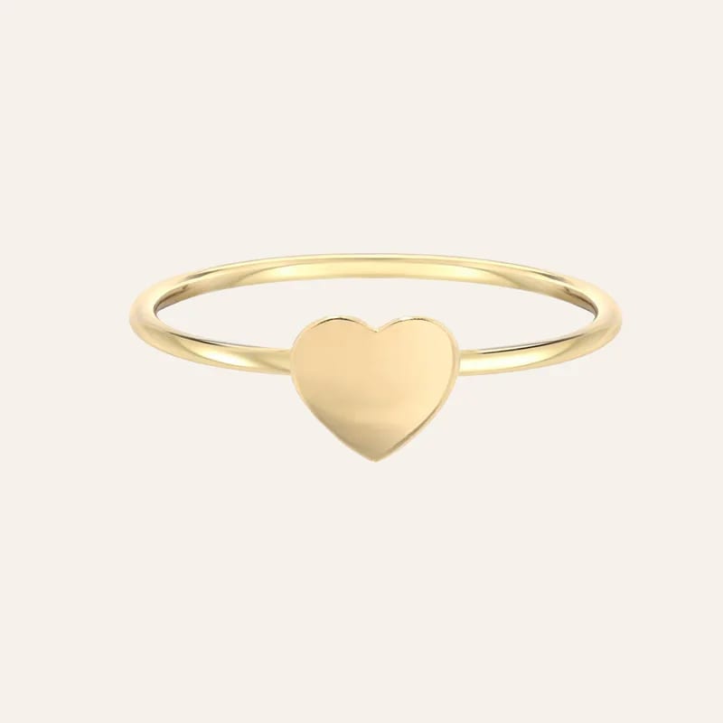 Fashion Women Jewelry 18k Gold Plated 925 Sterling Silver Tiny Heart Ring Ring
