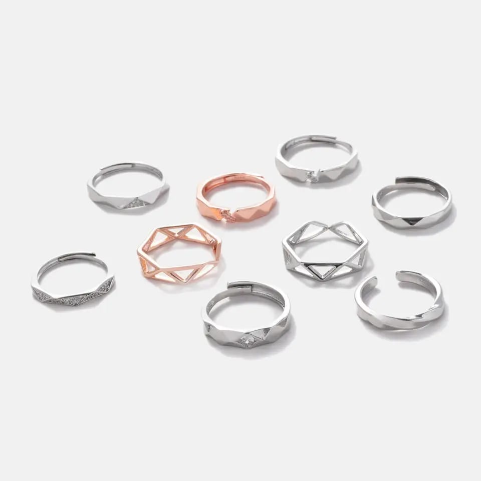 Hot Seller Twist 925 Sterling Silver Unisex Rings Real Silver Plated Hollow Geometry Ring For Boy And Gril Ring