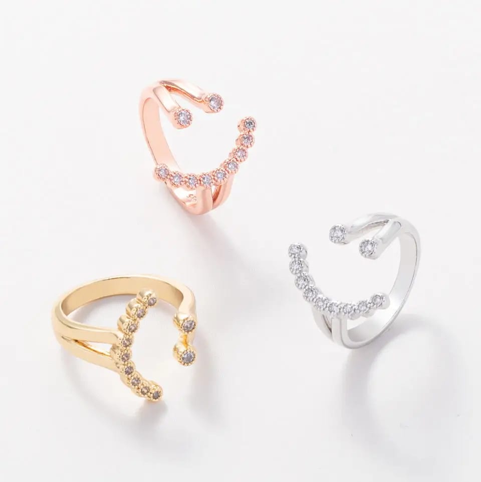 Custom Seller Waterproof Low Allergies Women’ Jewelry Rings S925 Sterling Silver 18k Gold Plated Happy Face Ring For Boy Girl Ring