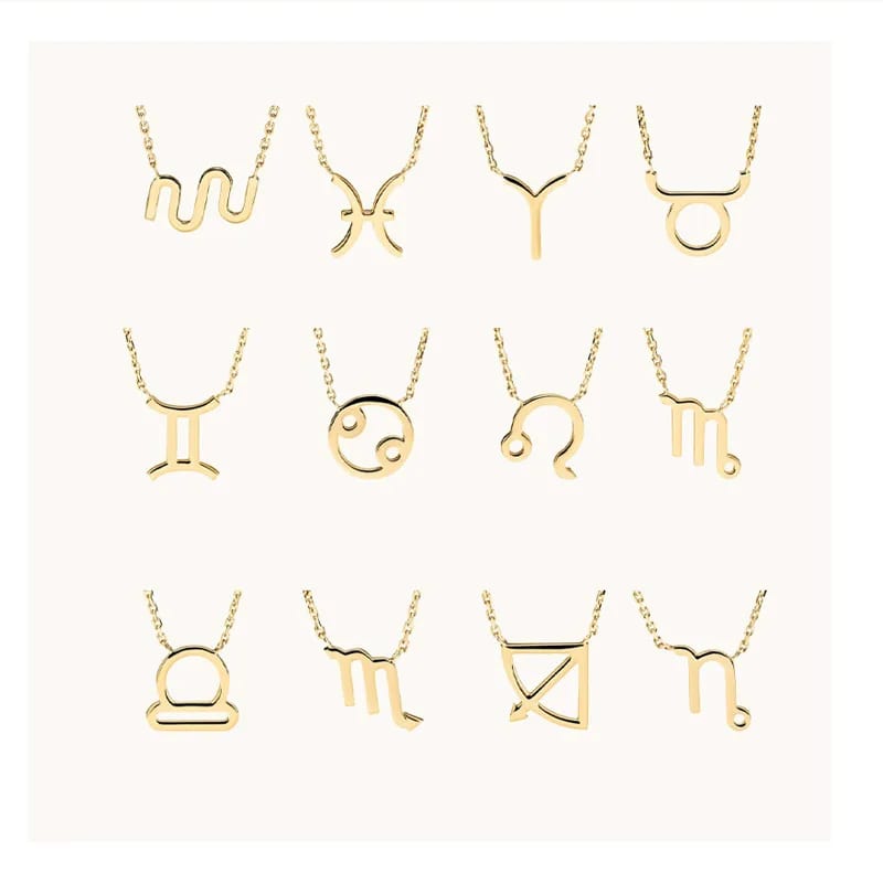 New Design Dainty Fashion 925 Silver Jewelry 18k Gold Plated 12 Zodiac Sign Constellations Pendant Necklace Pendant Necklaces