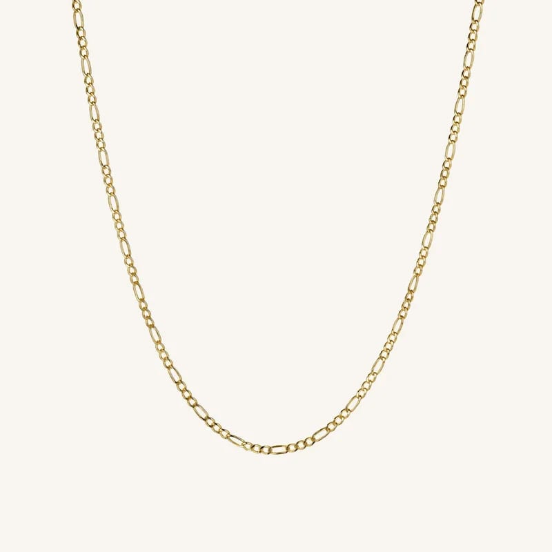 Wholesale 925 Sterling Silver 18k Gold Plated Simplicity Lightweight Figaro Chain Necklace For Man Women Everyday Wear Chain Necklace