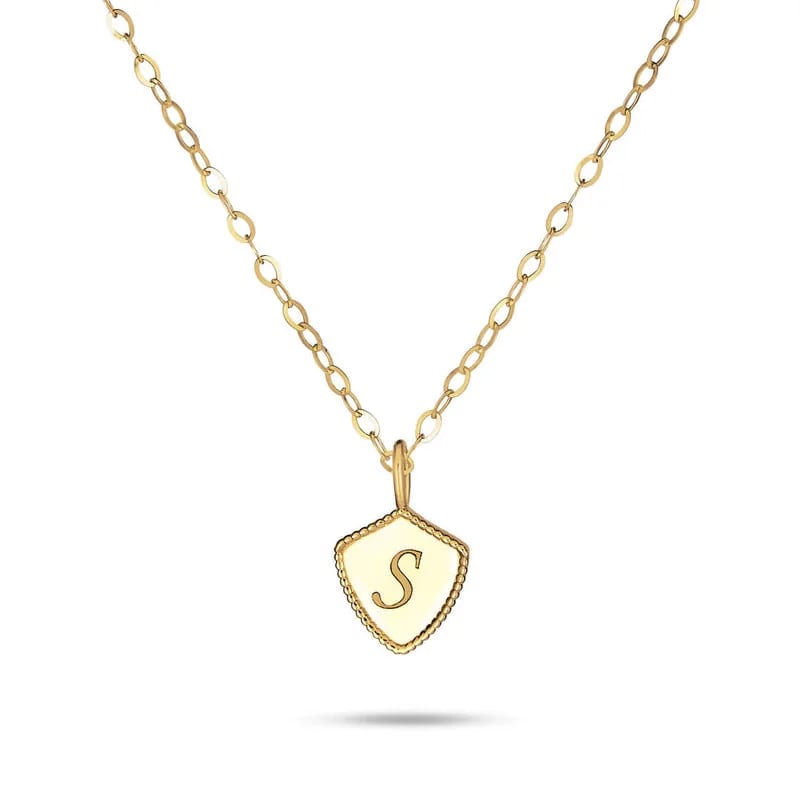 Custom 925 Silver Jewelry 18k Gold Plated Mini Shield Medallion Necklace Pendant Necklaces
