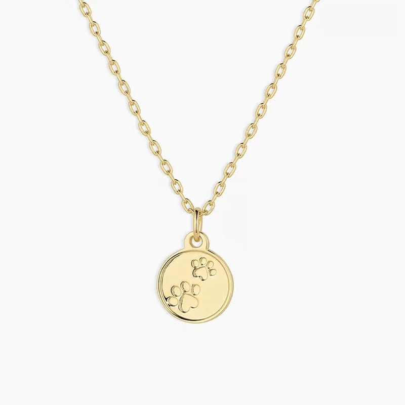 New Design Paw Print Double Inverted Heart Paw Pendant Necklace Personalized Gift For Pet Necklace Pendant Necklaces