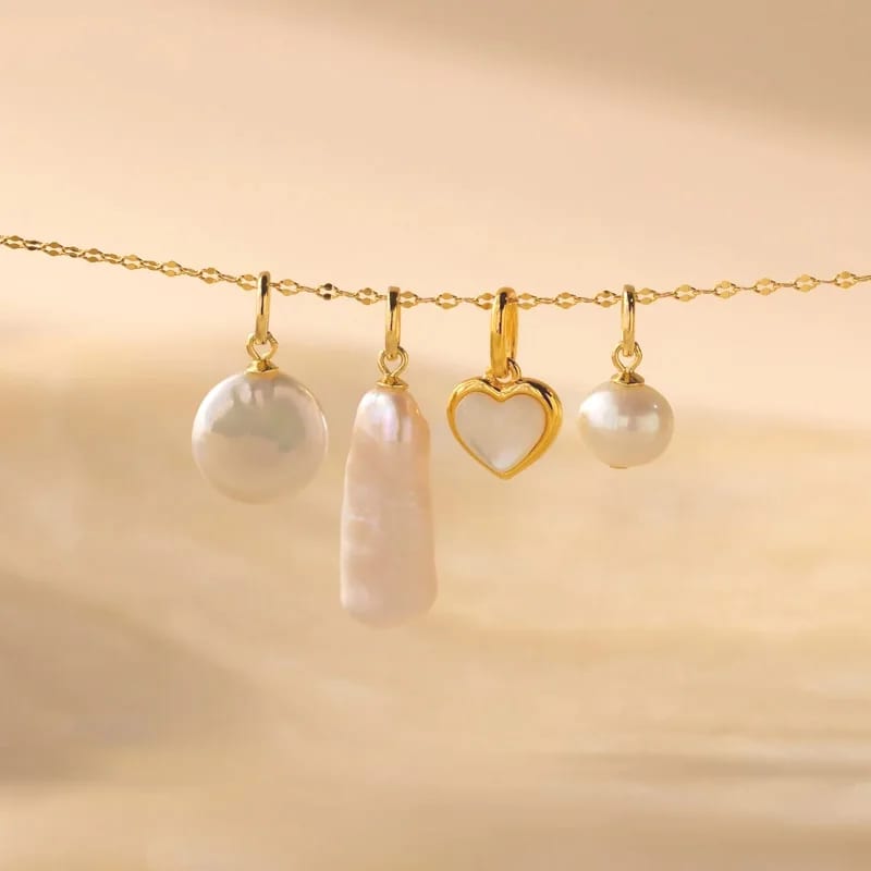 Wholesale Pearl Jewelry Necklace Custom 18k Gold Plated Pearl Pendant Charm Necklace For Women Pendant Necklaces