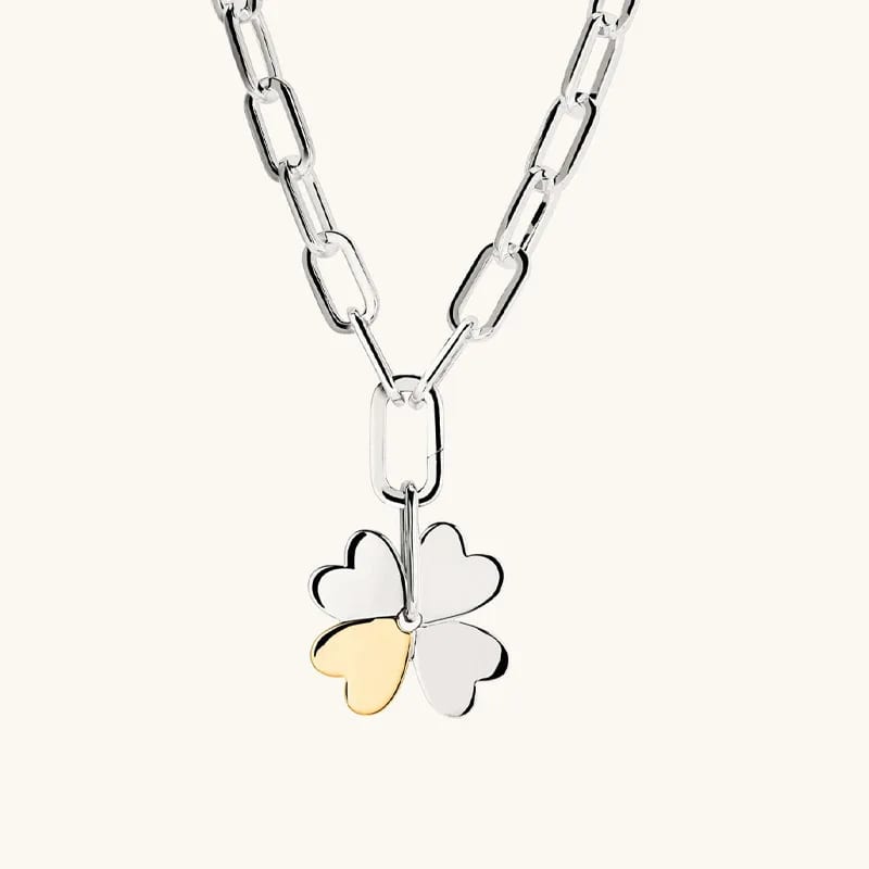 New Design Fashion 18k Gold Rhodium Plated SXS Clover Charm Flower Necklace For Women Pendant Necklaces