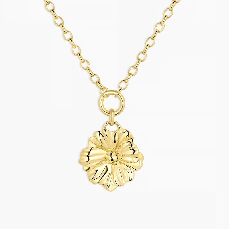 New Arrival 18k Gold Plated Floral Charm Necklace Fashion Jewelry Necklaces For Women Pendant Necklaces