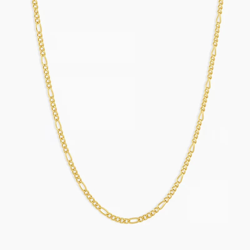 925 Sterling Silver 18k Gold Plated Long Chain Necklaces For Women Daily Wear Girls Ladies Figaro Link Chain Necklace Chain Necklace