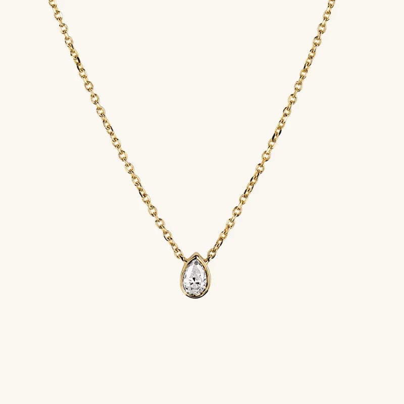 925 Sterling Silver Fine Jewelry Necklaces Women Mini Pear Cz Diamond Necklace 14k 18k Gold Plated Women’s Jewellery Necklace Pendant Necklaces