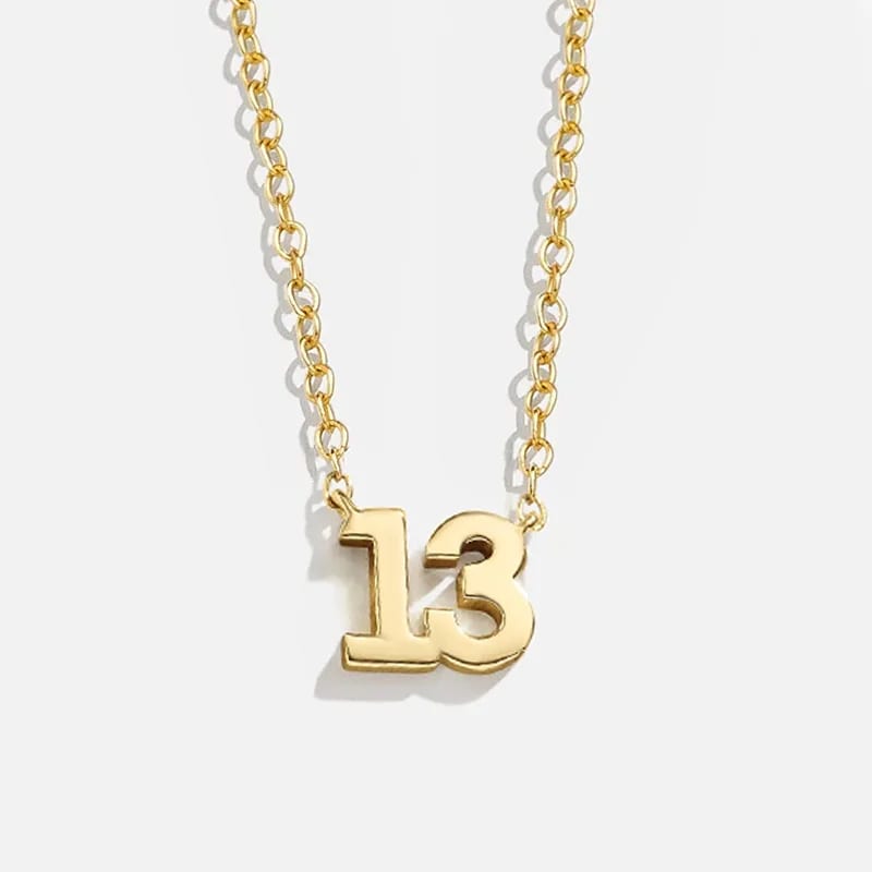 Personalize Custom 925 Sterling Silver 18k Gold Plated Block Font Number Pendant Necklace Fashion Jewelry Women Necklace Pendant Necklaces
