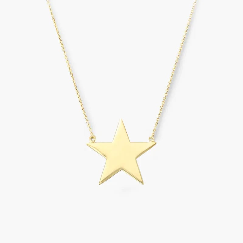 Dainty Minimalist Fashion Jewelry 925 Sterling Silver 18k Gold SXS Star Pendant Necklace For Women Pendant Necklaces