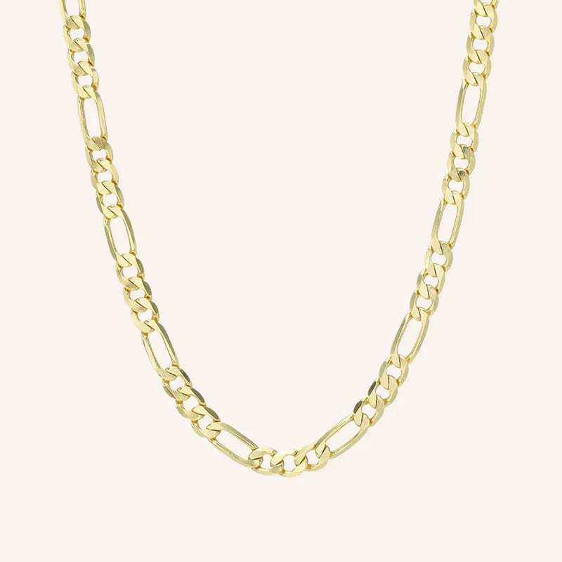 Custom High Quality 925 Sterling Silver 18k Gold Plated Figaro Link Chain Necklace For Man Women Chain Necklace