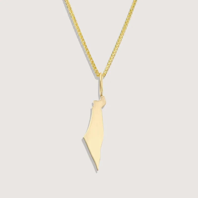 Latest Design Israel Map Necklace 18k Gold Plated Custom World Map Necklace Map Necklace