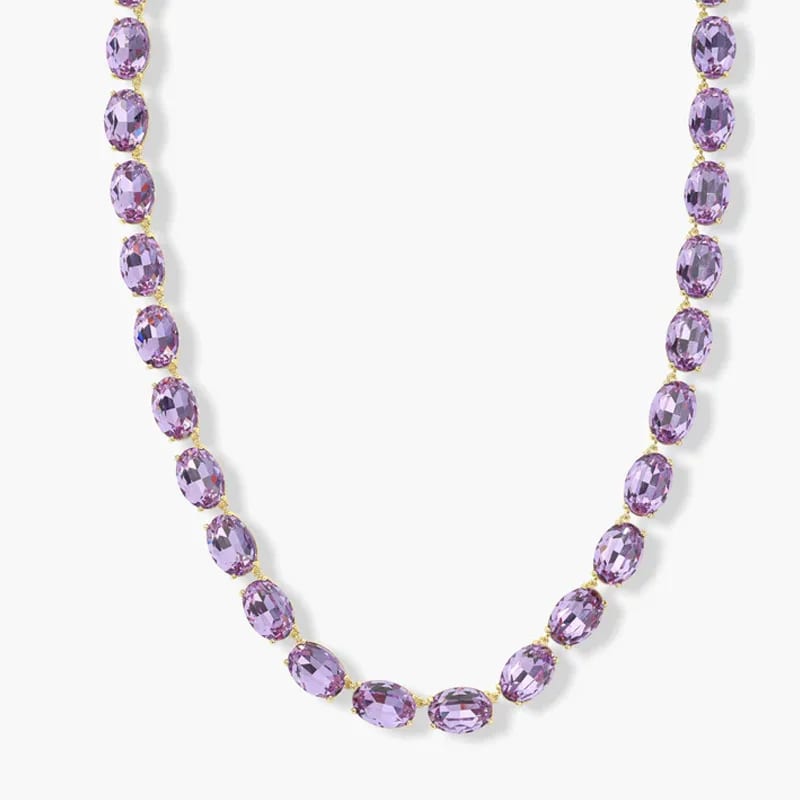New Arrival 18k Gold Plated Colorful Gem Cz Cubic Zirconia Choker Tennis Chain Necklace Fashion Women Jewelry Wholesale Chokers and Collars