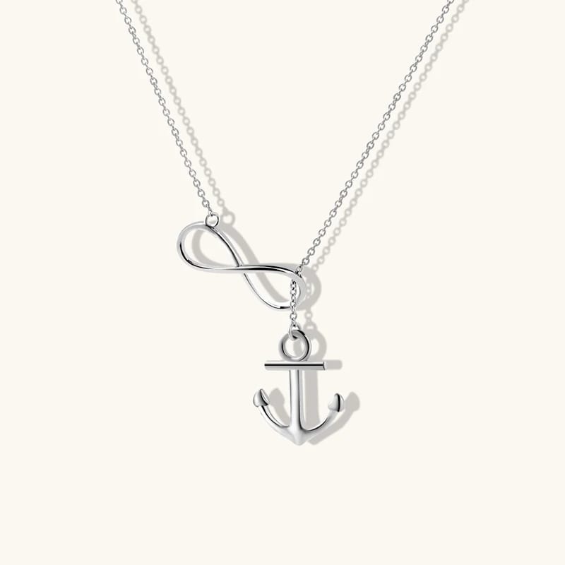 Crafted 925 Sterling Silver For Women Dainty Fashion Infinity And Anchor Adjustable Y Shaped Lariat Chain Necklace Lariat Necklaces