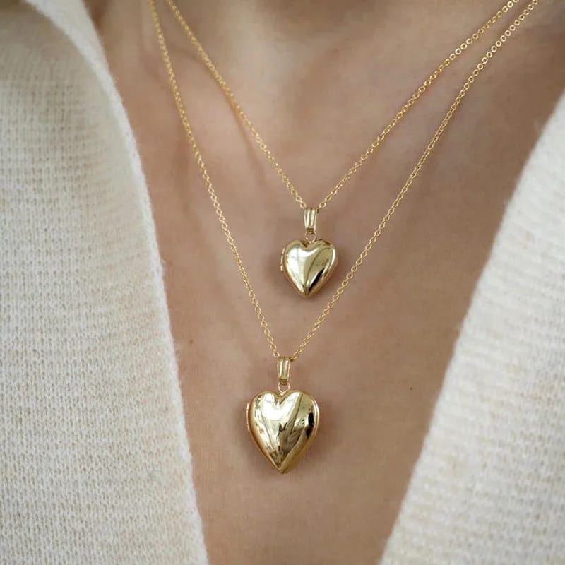 14k Gold Heart Locket Photo Necklace Minimalist Personalized Women Openable Picture Locket Gifts Locket Necklace