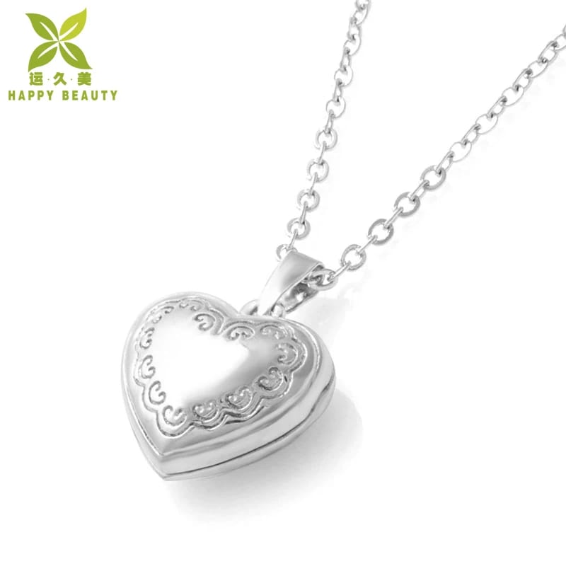 Factory High Polishing Sterling Silver Locket Urn Heart Shape Photo Pendant Necklace Locket Necklace